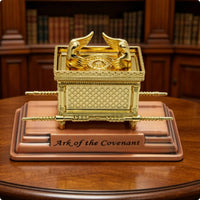 Metal Ark of the Covenant Figurine Electroplated Religious Decor Lattice-Pattern