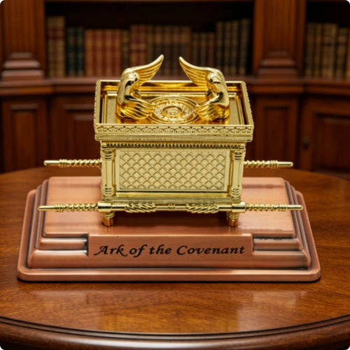 Metal Ark of the Covenant Figurine Electroplated Religious Decor Lattice-Pattern