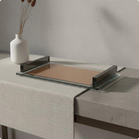 Transparent Rectangular Tray Minimalist Design Modern Glass Display Tray