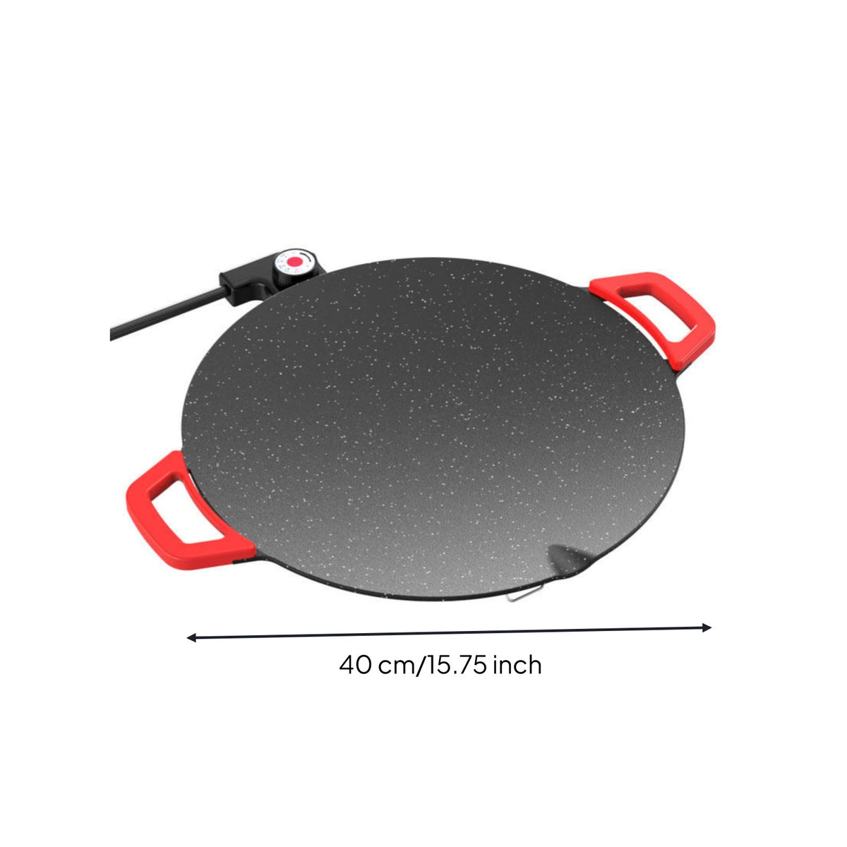 Fast Heating Maifan Stone Electric Pan Easy to Clean Round Electric Grill Multi-Purpose for Party, Gathering