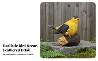 Resin Bird Figurine Lifelike Design Resin Bird on Branch Decor Hand-Painted Hanging Tree Ornament for Gardeners, Garden, Courtyard, Balcony