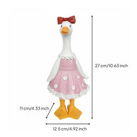 2 Pieces Couple Duck Figurine Weather-Resistant Duck Couple Statue for Pond