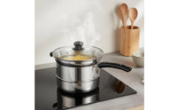 Stainless Steel Pasta Cooker Multipurpose Pasta Pot with Strainer Pasta Cooker Set Even Heating Kitchen Cookware