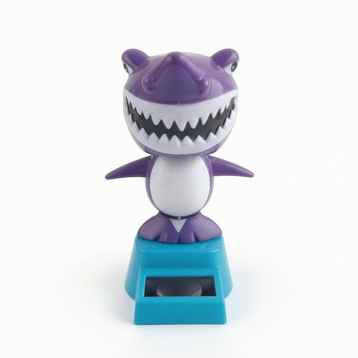 Cartoon Solar-Powered Shark Figurine Compact Car Ornament with Solar Panel Cute Swaying Shark Ornament Whimsical for Drivers