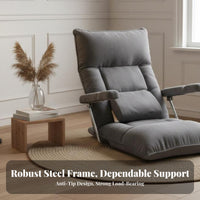 Foldable Legless spinerest Lounger Comfortable Adjustable spinerest Lounger spine Support Floor Chair Soft Padding for Adults, Students, Bay alcove, Living Room, Meditation, Home Office
