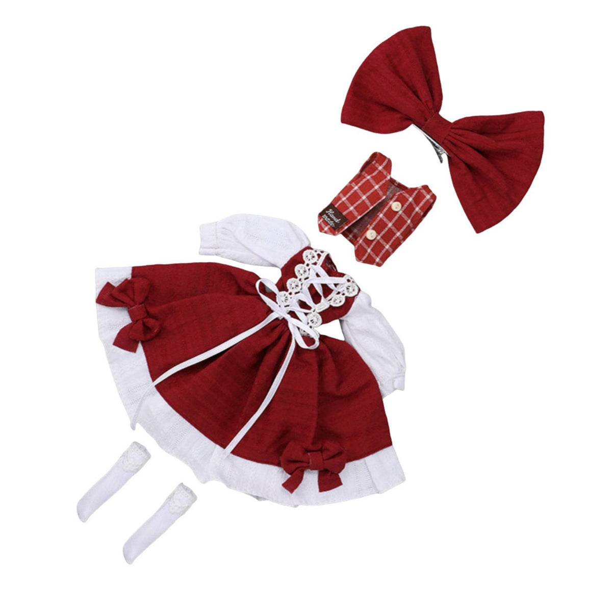 Doll Dress British Style OB24 Doll Outfit Three-Dimensional Shape for Collection