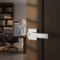 Square Rosette Lever-Style Door Latch & Tumbler Cylinder Bedroom Door Lock Modern House Hardware