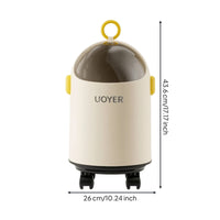 Trash Can with Sliding Lid Modern Wastebasket Easy to Clean for Bedroom