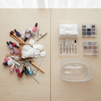 Acrylic Nail Art Storage Organizer Tray Set for Polish, Tools, and Accessories