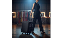 Makeup Case with Rotating Wheels Hard-Sided Sminkkoffert Med Hjul Rolling Organizer with Dividers for Hairstylists, Travel