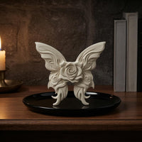 Rose Butterfly Ornament Dollhouse Decoration Dark Gothic Miniature Scene Accessory 3D Butterfly Ornament Miniature Home Decor