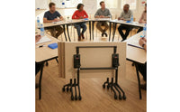 Folding Conference Table Metal Frame Mobile Folding Table Space Saving for Training Room