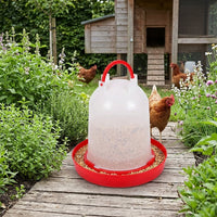 Poultry Feeder Waterer Set of 5 For Chickens Ducks Geese Automatic Feeding Automatic Watering Feeder Waterer Thick Plastic White Red Yellow Transparent
