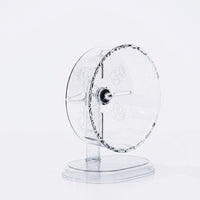 Silent Hamster Wheel and Exercise Running Wheel with Stand Included, Large Clear Cage Accessory for Syrian Hamsters Exercise