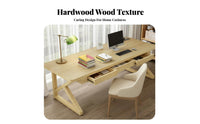 Solid Wood Construction Two-Person Person Desk with Drawers Spacious Tabletop Two-Person Desk with Storage Modern Design Study Table Easy to Assemble for Students, Telecommuting Workers, Professionals, Bedroom, Gaming Room