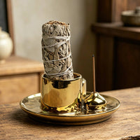 Candle and Scent Holder Tray Gold Scent Holder Versatile Home Decor