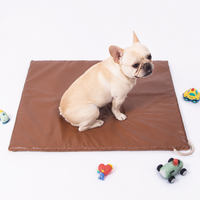 Breathable Dog Cooling Mat, Pet Cooling Mat for Hot Summer, Washable Milk Tea Brown Synthetic Fabric Mat, for Sofa, Car, Travel