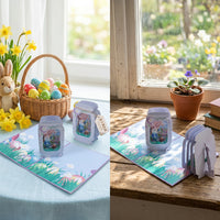 Easter Spring-3D Greeting Card Cut Easter Spring Greeting Card Festive Theme Paper Sculpture for Family, Friends, Holiday Greetings