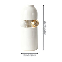 Vase with Gold Accent Tabletop Flower Holder Modern for Office