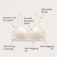 Push Up Bra for Women with Thin Padding and No Underwire, Non Wired T-Shirt for Everyday Comfort, Breathable Nylon Spandex Blend