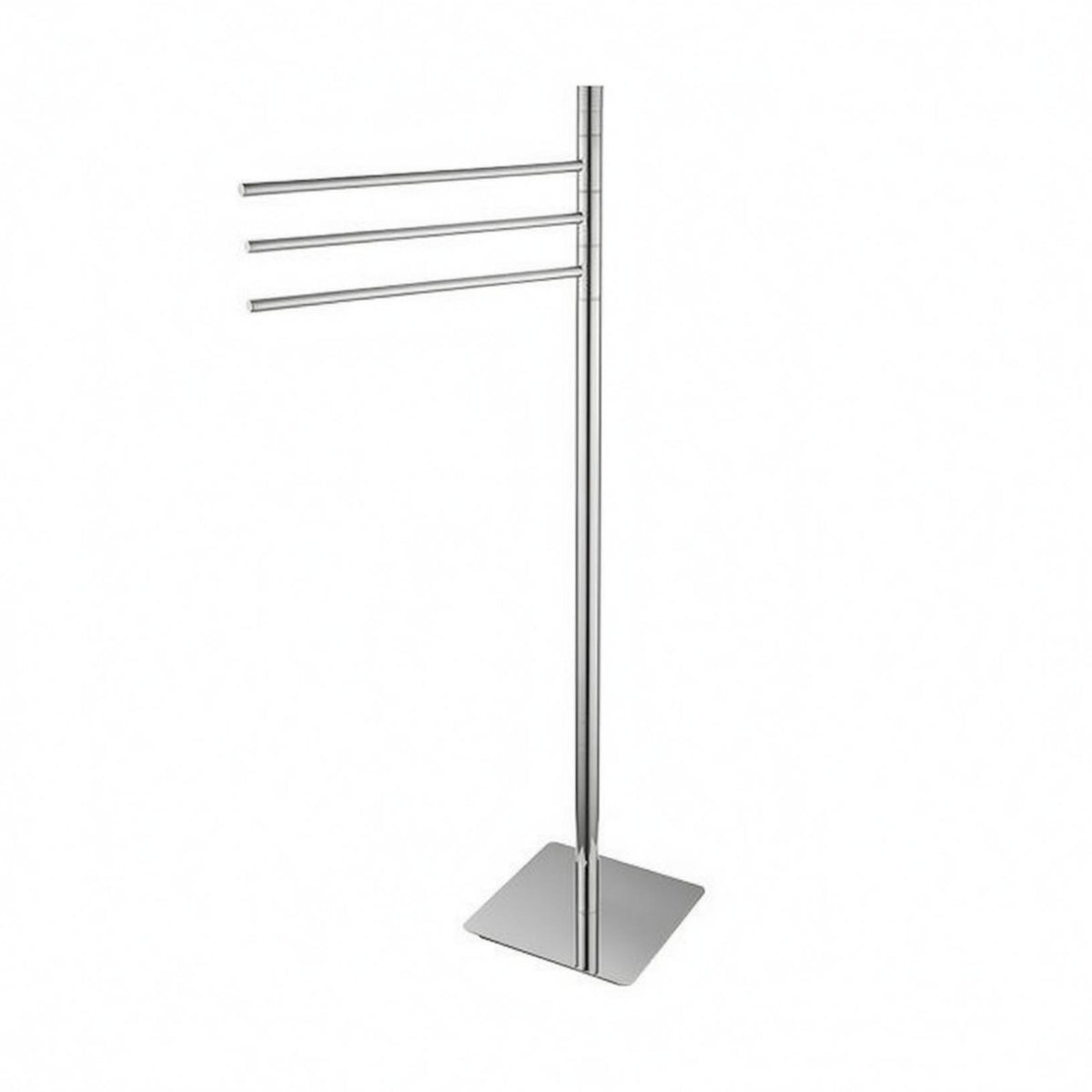 Stainless Metal Towel Rack Different Height Rods Rotating Towel Stand Compact Footprint Home Storage