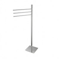 Stainless Metal Towel Rack Different Height Rods Rotating Towel Stand Compact Footprint Home Storage