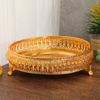 Gold Fruit Tray Footed Decorative Fruit Tray Shallow Basin