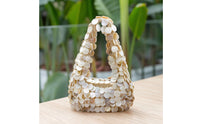 Shell Handbag Textured Beaded Handbag Compact for Evening Events, Parties