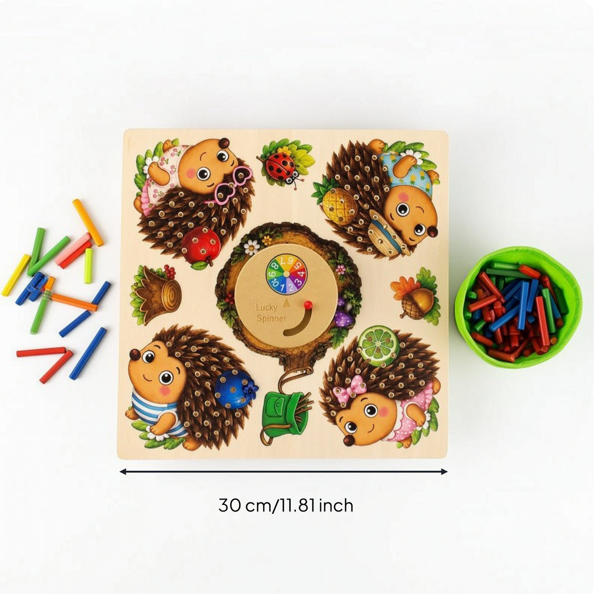 Wooden Hedgehog Game Interactive Educational Board Game Sensory Hedgehog Toy for Preschoolers, Kids, Home, Preschool, Classroom