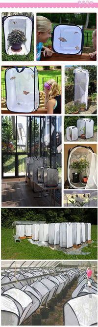 Foldable Butterfly Cage with Mesh Net for Insect Breeding