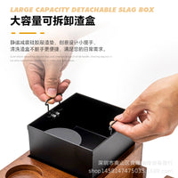 实木多功能咖啡机手柄支架吧台压粉座胡桃木填压粉座收纳咖啡底座