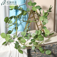 仿真植物摄影道具绿化酒店婚礼派对装饰金钱叶藤藤条仿真花