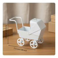 1:12 Scale Infant Carriage Realistic Detail 1:12 Scale Doll Pram Smooth Polished Metal Doll Carriage for Dioramas