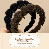 Plush Wavy Headband for Women, Thick, Non-Slip