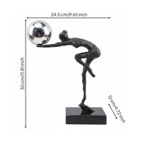Cast Iron Decor Sculpture Metal Texture Abstract Dancer Figurine Eye-Catching Display Gymnast Statue for Living Room, Bedroom, Tv Stand