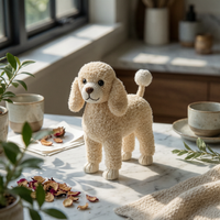 Poodle Figurine Whimsical Poodle Statue Long-Lasting for Living Room, Entryway