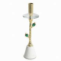 Crystal Candle Holder Elegant Candlestick Holder with Marble Base High-End