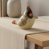 Hand-Painted Bird Sculpture Symbolic Resin Bird Statue Realistic Look Resin Avian Statue for Bookshelf, Windowsill