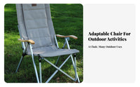 Portable Highspine Recliner Reclining Function Folding Seat Hard Armrests