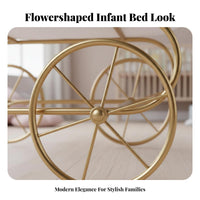 Bedside Bassinet Upholstered Rocking Cradle Mobile Baby Furniture with Soft Padded Interior and Mesh Cover Suitable for Newborns Infants Nursery Home Use Living Room
