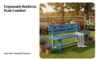 Anti Slatted Wood Bench with Backrest Weather-Resistant Slatted Wood Bench with Armrests Waterproof Park Seat Sun-Proof for Families, Homeowners, Couples, Courtyard, Patio, Backyard, Porch