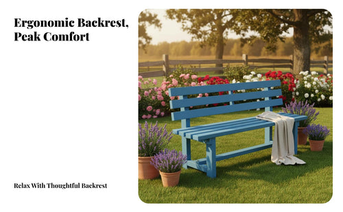 Anti Slatted Wood Bench with Backrest Weather-Resistant Slatted Wood Bench with Armrests Waterproof Park Seat Sun-Proof for Families, Homeowners, Couples, Courtyard, Patio, Backyard, Porch