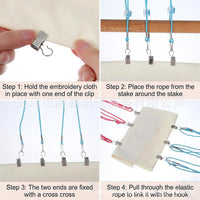 24 Cross Stitch Side Tension Clips, Adjustable Fabric Clamps for Embroidery