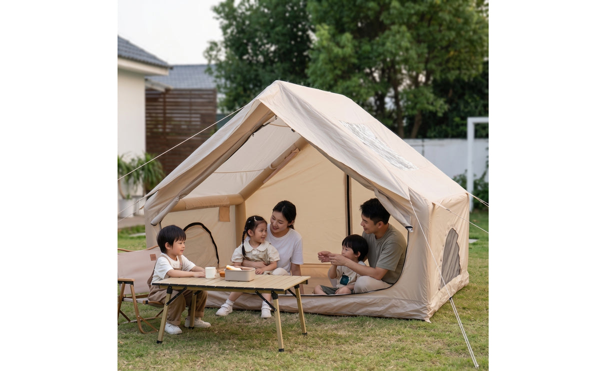 Quick Setup Inflatable Camping Tent with Skylight Breathable Inflatable Tent with Skylight Spacious Waterproof for Campers, Families, Glamping, Backyard