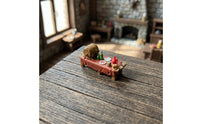 1/64 Scale Miniature Table with Food Detailed Miniature Table Wooden Tabletop Scene Prop Decorative for Hobbyists