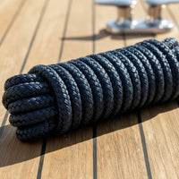 Braided Mooring Rope with Eye Loop Coiled Mooring Line with Eye Loop Long-Lasting Boat Dock Line Resistant for Docking