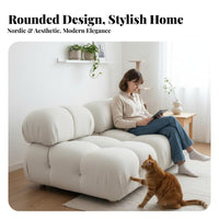 Nordic and design Curved sectional Sofa abrasion-resistantResistant Sectional Couch Vintage themed Living Room Furniture space-saving for Apartment Dwellers, Pet Owners, Interior Design fans, Studio, Lounge Area, Office