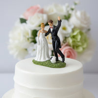 Wedding Cake Topper Resin Soccer Wedding Topper Hand-Painted Couple Statue for Couples