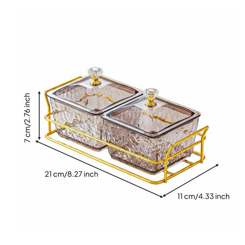 Mixed Kernels and Dried Fruit Tray Transparent Cover Divided Candy Tray Easy To