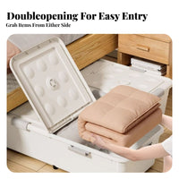 Underbed Wheeled Latch Box debrisproof Home Organizer Stackable for Dorm Room